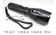 【翔準軍品 AOG】《極光》T6晶片 戰術槍燈 可照射200米 金屬材質 魚眼鏡片 防潑水設計 調焦設計 手電筒 L002-07