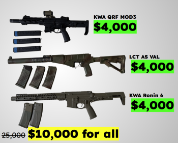 KWA QRF + KWA RONIN + LCT AS VAL (Including Magazines)
