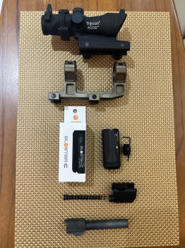 g17 gen5抑制器/一體鏡座/we m4彈夾/acetech發光器/ We g17 鋼外管/小海螺