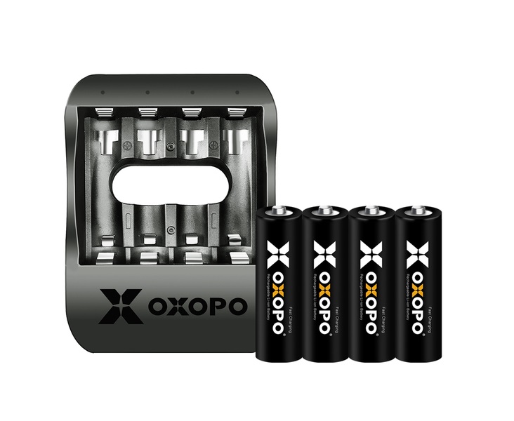 【翔準AOG】OXOPO 新科技 AA三號快充鋰電池 4入 內附USB四槽充電座