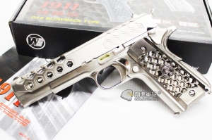 【翔準軍品AOG】【WE 1911 蜂巢 銀銀】 瓦斯槍 GBB 手槍 拆卸 全金屬 後座力 D-02-08-6A