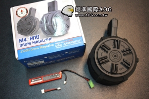 【翔準國際AOG】G&G 怪怪 M4 M16 電動彈鼓 2300連大容量 (含7.4V 電池)