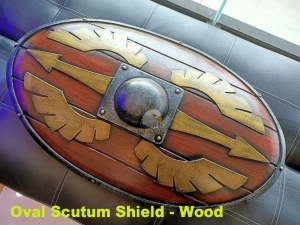 【翔準AOG】中世紀 LARP Oval Scutum Shield - Wood 橢圓形仿木盾牌 epicarmoury