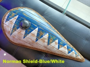 【翔準AOG】中世紀 LARP  Norman Shield-Blue/White - 115x58　諾曼盾牌-藍色/白色 epicarmoury