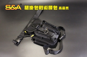 【翔準AOG】S&A戰術腿掛腰包(黑) 迷彩腰包戰術腿包露營軍事裝備 SNA-01-9