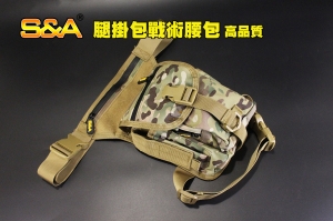 【翔準AOG】S&A戰術腿掛腰包(CP) 迷彩腰包戰術腿包露營軍事裝備 SNA-01-9