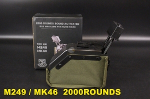 2023進貨【翔準AOG】S&T M249 / MK46  2000ROUNDS  電動聲控 機槍彈鼓 彈匣 彈夾 DA-AEG-27