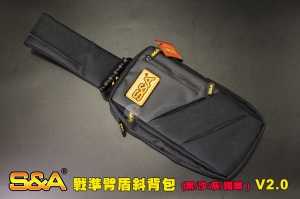 【翔準軍品AOG】S&A 戰準臂盾斜背包 黑色 V2.0 台製 戰術背包 防身背包 SNA6AF