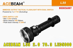 【翔準AOG】ACEBEAM L35 2.0 70.3 LED 5000流明 高亮度LED 戰術手電筒B0302A007不鏽鋼攻擊頭 露營 登山 探險 戰術電筒 手持電筒高品質