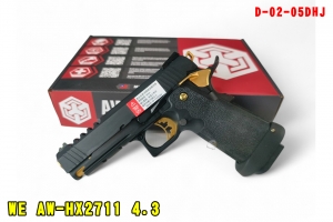 【翔準AOG】WE AW-HX2711 4.3 黑金 瓦斯手槍D-02-05DHJ全金屬 瓦斯槍 CUSTOM HI-CAPA 4.3吋 GBB