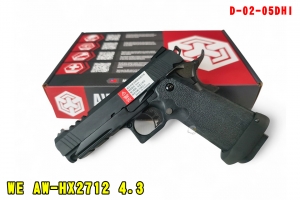 【翔準AOG】WE AW-HX2712 4.3 黑 D-02-05DHI全金屬 瓦斯槍 CUSTOM HI-CAPA 4.3吋 GBB