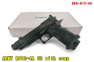 【翔準AOG】ARMY R612-4A STACCATO C2 黑with comp瓦斯槍 220mm GBB瓦斯手槍HI-CAPA 5.1短槍2011