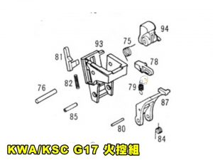 【翔準AOG】KWA/KSC G17 火控組 #75~#76、#78~#82、#84~#85、#87、#93~#94 原廠零件