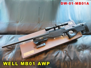 【翔準AOG】新WELL MB01 AWP(黑)全配款 豆豆腳架+狙擊鏡 手拉空氣槍 狙擊槍 空氣槍DW-01-MB01A BB槍 生存遊戲 練習