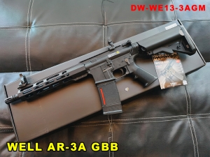 【翔準AOG】新品 WELL PROW AR-3A運動版 MWS 瓦斯槍 DW-WE13-3AGM 黑色 GBB 折疊伸縮後托氣動退鏜 生存遊戲