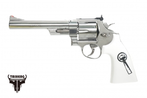 【翔準AOG】新品 Smith & Wesson 629 Trust Me 銀色左輪手槍 白握把單/雙動式左輪 彈殼 6發 