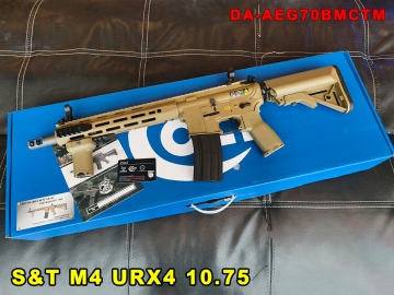 【翔準AOG】S&T M4 URX4 10.75 沙 電動槍 授權刻字 AEG DA-AEG70BMCTM 生存遊戲 可昇級 附握把
