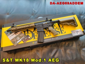【翔準AOG】S&T MK18 Mod.1 Full Metal DE沙 AEG DA-AEG69ADDEM 全金屬授權刻字電動槍
