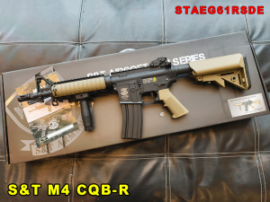 【翔準AOG】S&T M4 CQB-R 沙DE 運動版 STAEG61RSDE AEG 電動槍 生存遊戲 可升級 握把護木片
