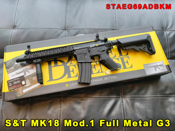 【翔準AOG】S&T MK18 Mod.1 Full Metal G3 AEG 黑色 STAEG69ADBKM 電動槍 授權刻字 全金屬