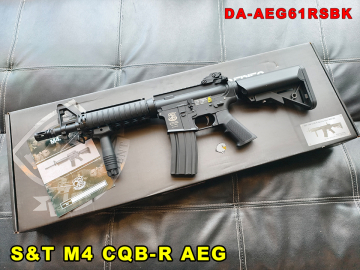 【翔準AOG】S&T M4 CQB-R 運動版 G3 AEG 附贈握把 護木片 BK DA-AEG61RSBK 折疊準星 伸縮托