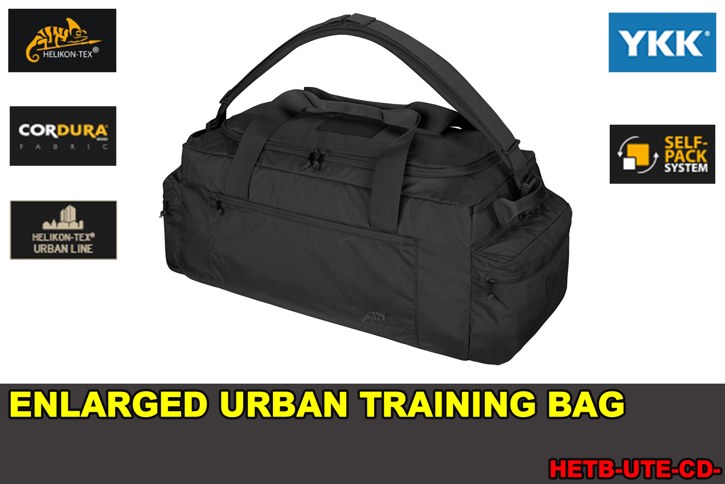 【翔準軍品AOG】 Helikon-Tex ENLARGED URBAN TRAINING BAG 黑色 戰術包 側背包 旅行包 軍規 HETB-UTE-CD-