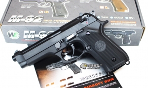 【翔準軍品AOG】WE M9  黑色 瓦斯槍 手槍 全金屬  無軌 特價款  D-02-19