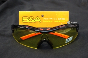 【翔準軍品AOG】S&A 黃色鏡面 防散彈槍-防霧眼鏡 生存遊戲 新款  保護眼睛 護目鏡 E03004-3FC