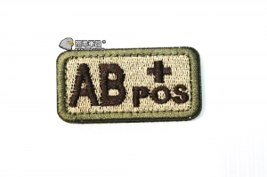 【翔準軍品AOG】AB+POS 血型 臂章 徽章 勳章 識別 生存 標誌 休閒 戶外 登山