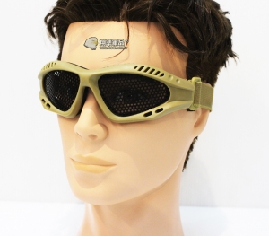 【翔準軍品AOG】沙 小眼鏡圓鐵網 護目鏡 安全裝備 面具 透風 護具 戶外 生存 E03005-3