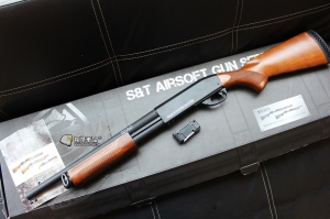 【翔準國際AOG】S&T 手拉空氣槍 M870 middle 散彈槍 BB槍 全金屬 實木  DA-SPG-07