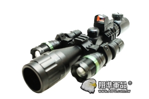 【翔準軍品AOG】(雙炮高倍套餐) 6-24x50紅綠光 狙擊鏡 夾具 狙擊槍 生存遊戲 周邊 瞄具 零件  有紅綠光手電筒 