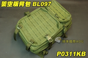 【翔準軍品AOG】簍空版背包 BL097 綠 後背包 雙肩包 背囊 旅行包 登山包 運動 遠行 molle 野營 露營 P0311KB