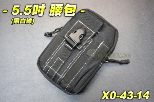 【翔準軍品AOG】5.5吋腰包(黑白線) 工具包 多功能 口袋 手機 尼龍 戶外 模組 運動腰包 休閒 戰術腰包 X0-43-14