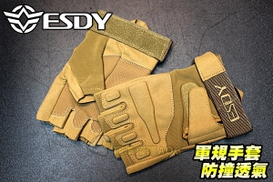 【翔準軍品AOG】ESDY 飛鷹半指手套(沙) 軍規 戰術手套 健身 射擊 登山 騎車 防BB彈 X1-3