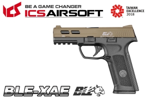 【翔準AOG】ICS促銷BLE-XAE(沙黑) 雙邊手槍 瓦斯 後座力 手槍 夜光準星罩門 生存遊戲 BLE-006-SD4