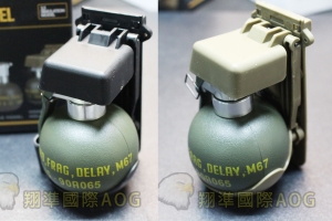  【翔準軍品AOG】M67 手榴彈模型+沙色彈套  Single BB彈罐 molle 可拆卸部件 1:1仿真模型 生存遊戲 1159A