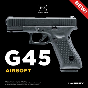 【翔準軍品AOG】2023  VFC G45 黑色 克拉克45 授權刻字版 GLOCK G45 瓦斯手槍 滑套可作動 退膛設計