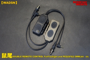 【翔準軍品AOG】【WADSN】鼠尾WEX676 DOUBLE REMOTE CONTROL For Flashlight and PEQ(SF&2.5MM)(BK、DE) 裝備 開關 槍燈 老鼠尾 夾具 個人化 B03021ACS