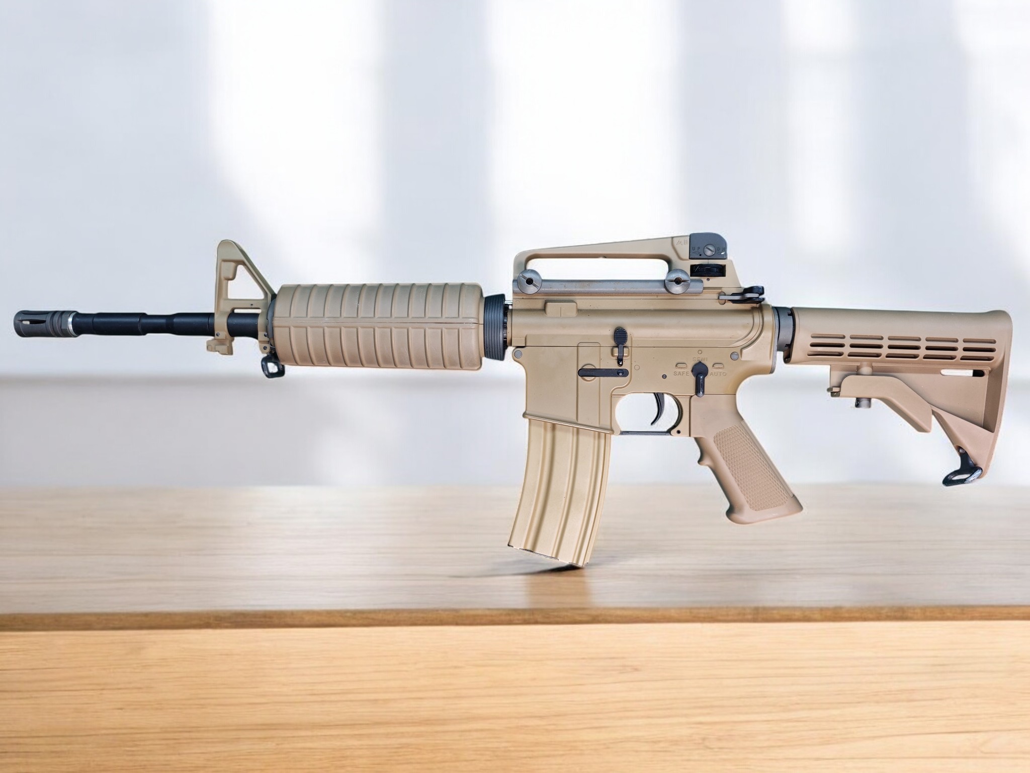  【翔準AOG】《二手槍》(僅存一隻) WE M4A1 沙 AEG 電動槍 殺肉槍 一槍 超值 超划算 收藏 愛槍 拆零件 DIY  A0004