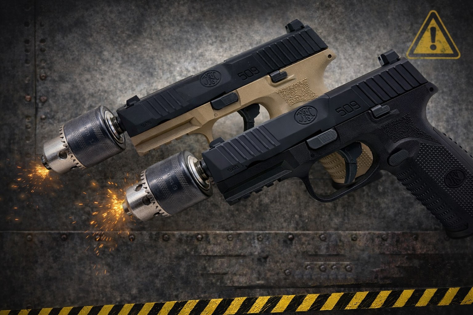 【翔準AOG】 電鑽夾頭造型 步槍防火帽手槍抑制器 -14MM 仿真齒輪紋路工業風格設計 【翔準AOG】 電鑽夾頭造型 步槍防火帽手槍抑制器 -14MM 仿真齒輪紋路工業風格設計