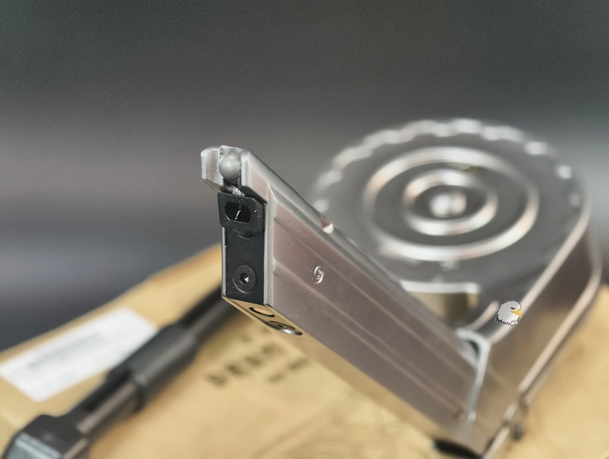 【翔準AOG】WE P08 50發 鼓型瓦斯彈鼓(黑/銀)D-01-029B 4吋 6吋 Artillery 蝸牛鼓 GBB 彈匣 【翔準AOG】WE P08 50發 鼓型瓦斯彈鼓(黑/銀)D-01-029B 4吋 6吋 Artillery 蝸牛鼓 GBB 彈匣