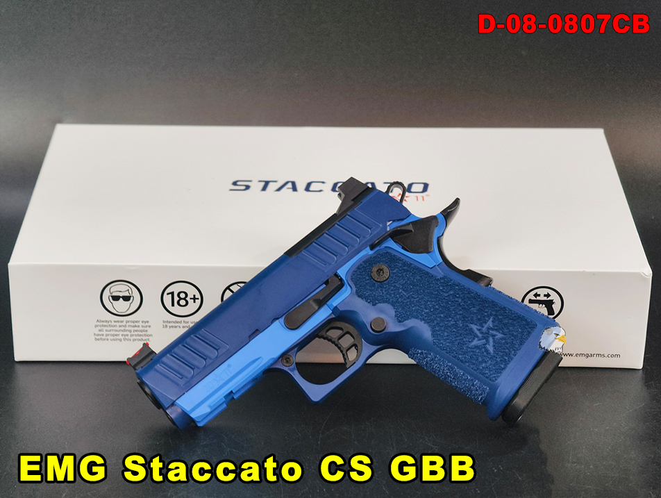 【翔準AOG】EMG Staccato CS 藍色 新版瓦斯手槍D-08-0807CB（Master Grip）瓦斯槍 GBB藍版