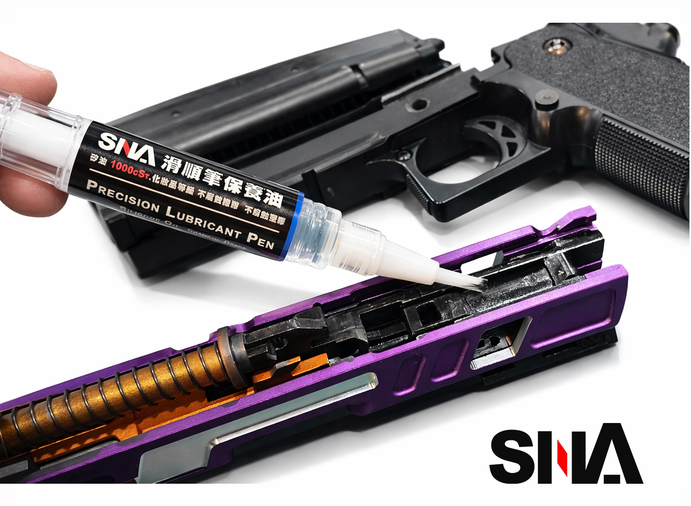 【SNA】1000CST 矽油潤滑筆 保養筆 刷毛頭設計 AEG/GBB通用 電動槍 瓦斯槍 【SNA】1000CST 矽油潤滑筆 保養筆 刷毛頭設計 AEG/GBB通用 電動槍 瓦斯槍