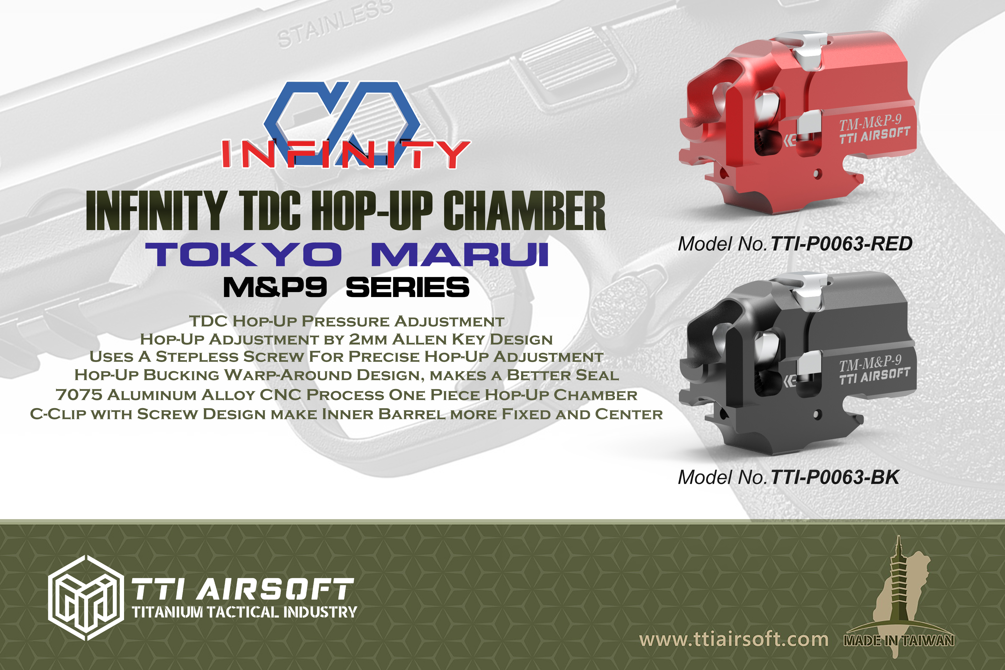 【翔準AOG】TTI airsoft TM M&P9 CNC TDC HOP-UP座 TTI-P0063 TDC壓力調整設計