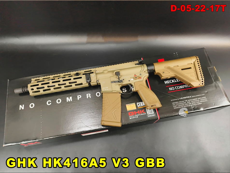 【翔準AOG】GHK HK416A5 V3 GBB瓦斯槍 Umarex/H&K 授權 D-05-22-17T 全金屬 高後座力全鋼火控
