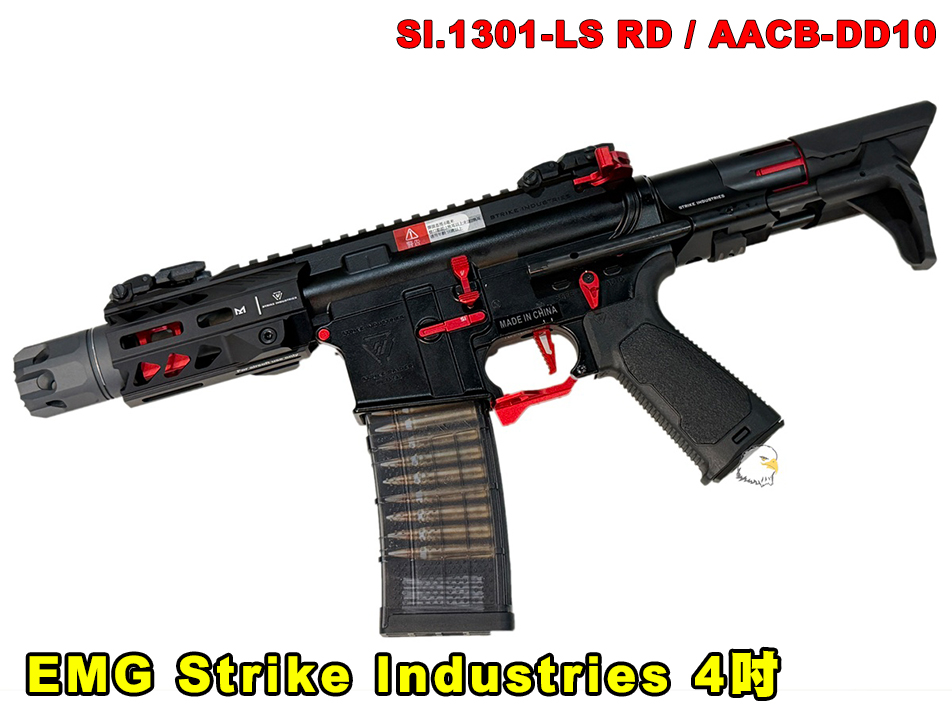 【翔準AOG】CYMA EMG Strike Industries SI.1301-LS RD GBBR 4吋(紅黑)PDW CYMA CGS T8 MWS系統 瓦斯後座力