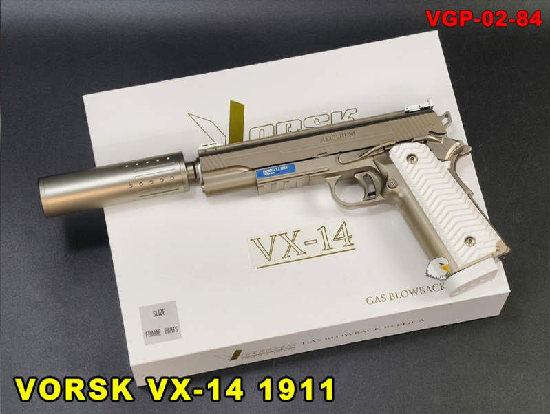 【翔準AOG】VORSK VX-14 Requiem Edition 1911 瓦斯 雙動力版（銀色）瓦斯槍 GBB 手槍 短槍