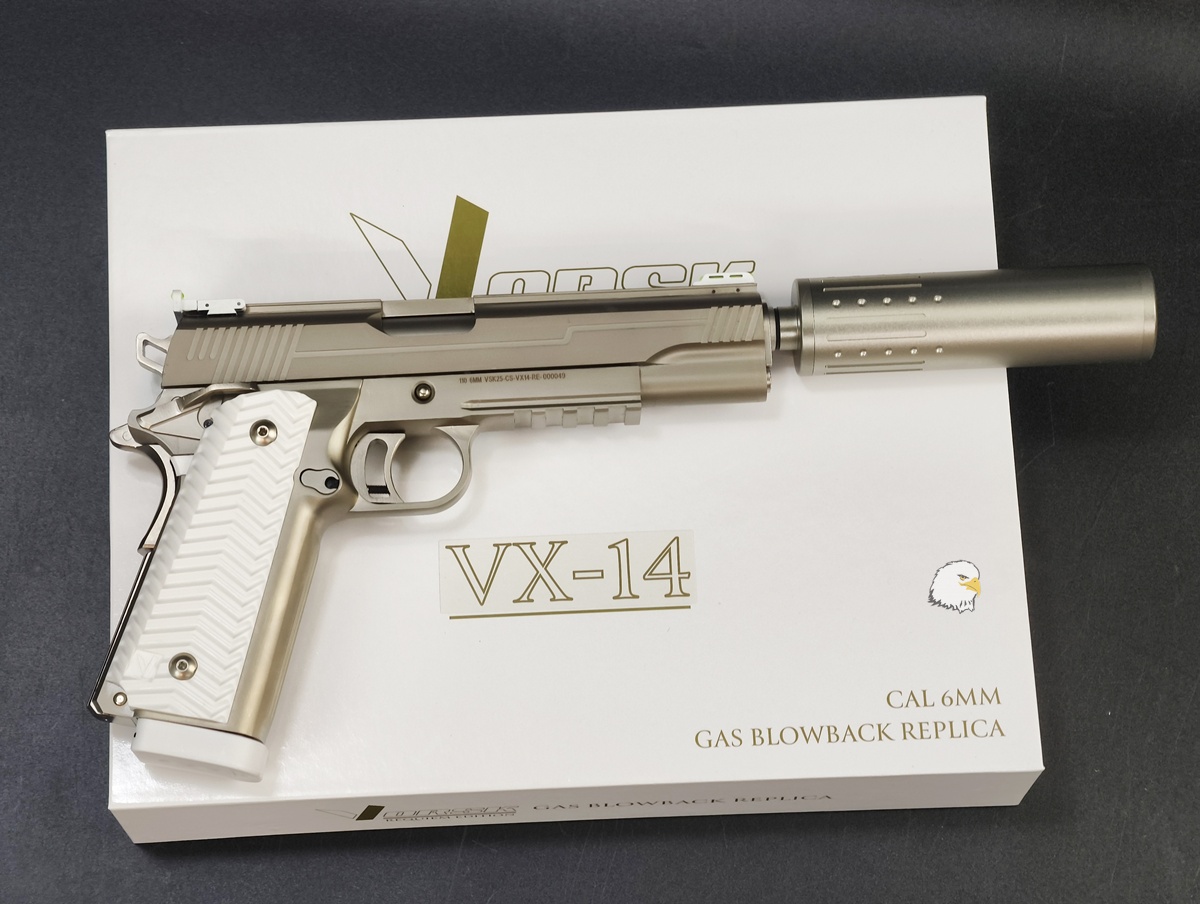 【翔準AOG】VORSK VX-14 Requiem Edition 1911 瓦斯 雙動力版(銀色)瓦斯槍 GBB 手槍 短槍 【翔準AOG】VORSK VX-14 Requiem Edition 1911 瓦斯 雙動力版(銀色)瓦斯槍 GBB 手槍 短槍