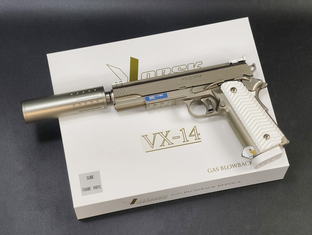 【翔準AOG】VORSK VX-14 Requiem Edition 1911 瓦斯 雙動力版(銀色)瓦斯槍 GBB 手槍 短槍 【翔準AOG】VORSK VX-14 Requiem Edition 1911 瓦斯 雙動力版(銀色)瓦斯槍 GBB 手槍 短槍